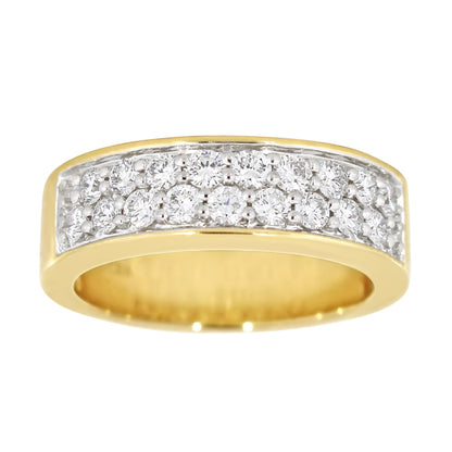 Diamantring i Hvitt/Gult Gull, 1.00CT TWSI
