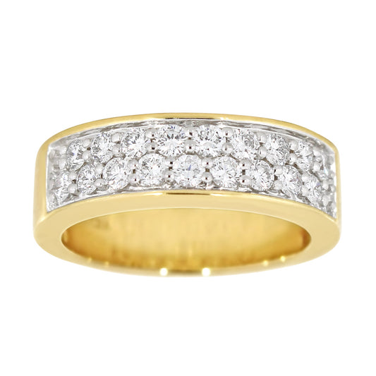Diamantring i Hvitt/Gult Gull, 1.00CT TWSI