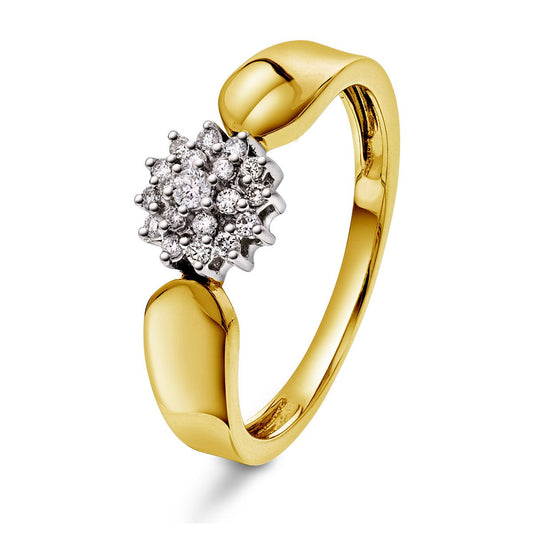 Diamantring i rosett, 0.15ct tw/si