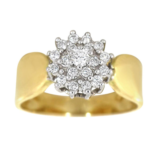 Diamantring Rosett i gult gull, 0.25ct TWSI - Diamanthuset