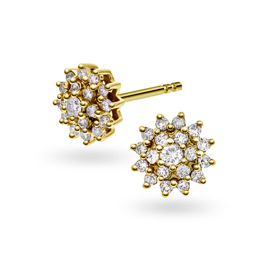 Diamantørepynt i rosett, gult/hvitt gull 0,30ct tw/si