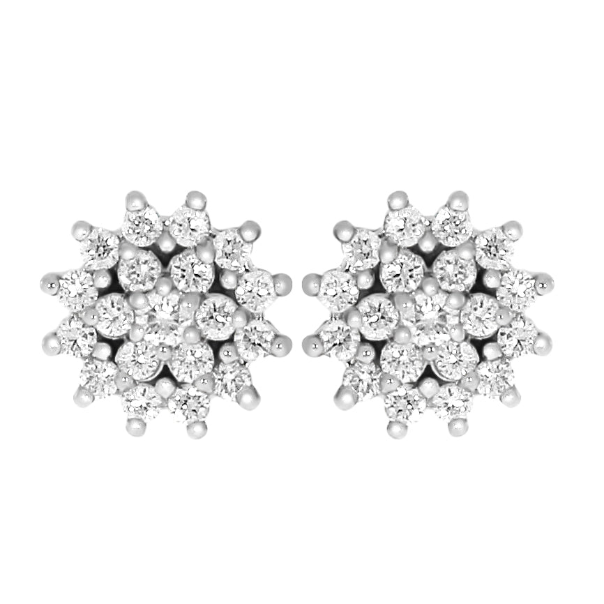 Rosettørepynt i 14kt Hvitt Gull,, 1.00ct TW/SI Diamanter