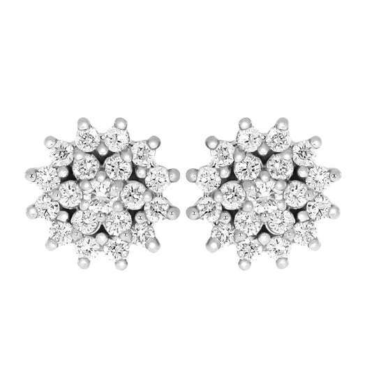 Rosettørepynt i 14kt Hvitt Gull,, 1.00ct TW/SI Diamanter