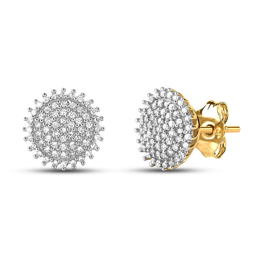 Diamantørepynt rosett, 0,40ct tw/si i hvitt og gult gull