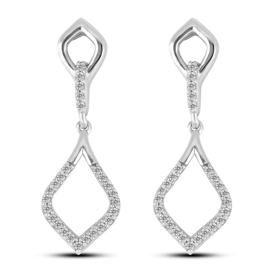 Diamantørepynt i 14kt Hvitt Gull (585), 0.20ct TW/SI Diamanter