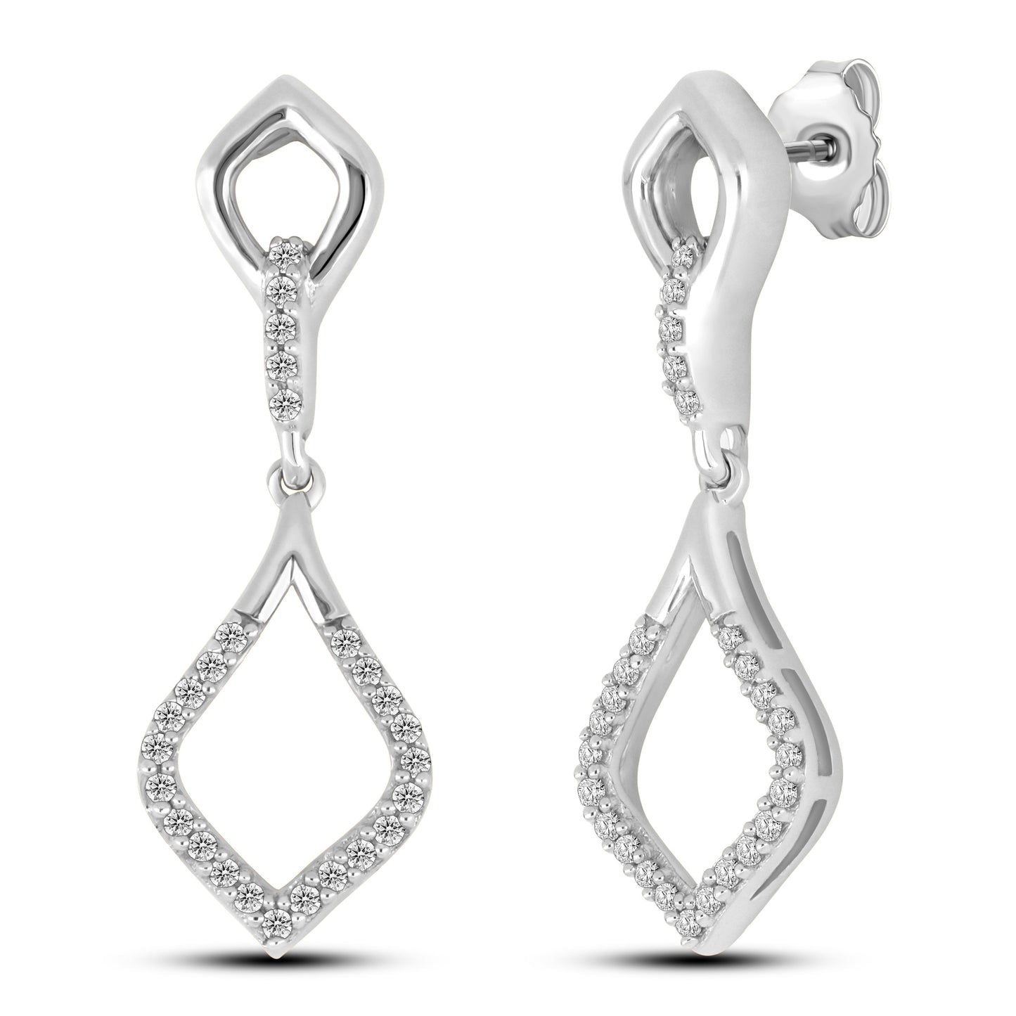 Diamantørepynt i 14kt Hvitt Gull (585), 0.20ct TW/SI Diamanter