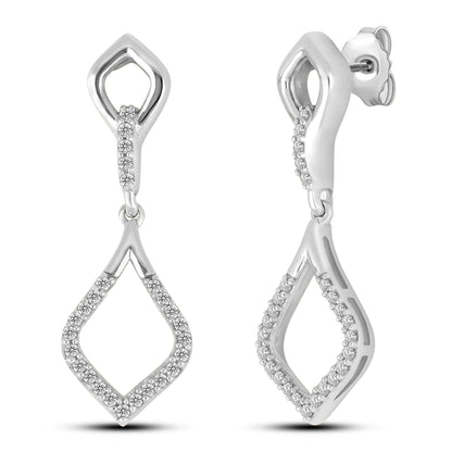 Diamantørepynt i 14kt Hvitt Gull (585), 0.20ct TW/SI Diamanter