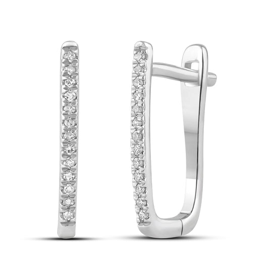 Diamantøredobber i hvitt gull, 0.12ct TW Si