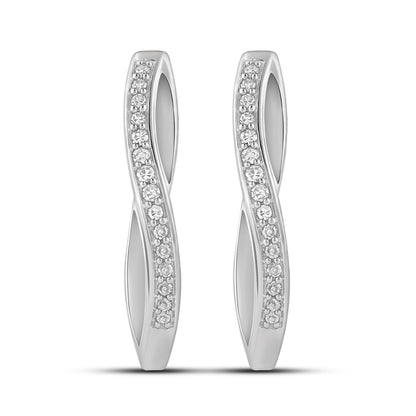 Øreringer i 14kt Hvitt/Gult Gull (585), 0.15ct TW/SI Diamanter