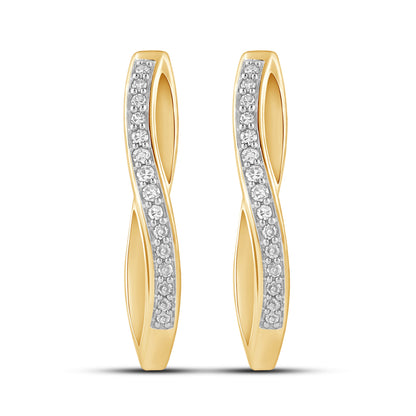 Øreringer i 14kt Hvitt/Gult Gull (585), 0.15ct TW/SI Diamanter