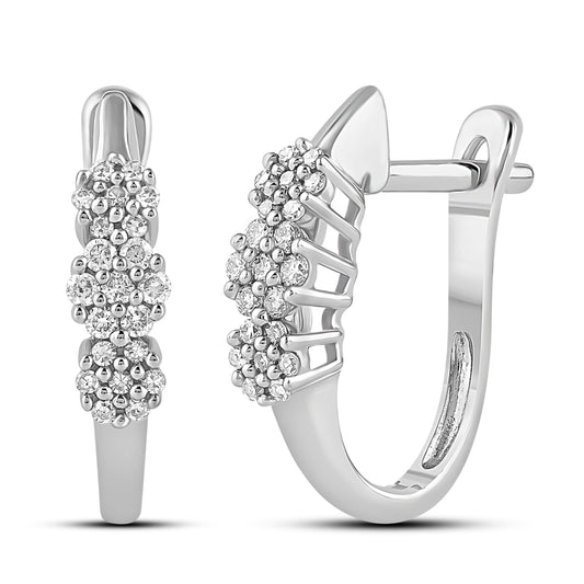 Øreringer i 14kt Hvitt/Gult Gull (585), 0.30ct TW/SI Diamanter