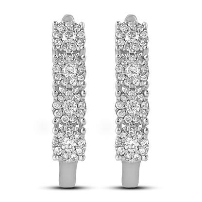 Øreringer i 14kt Hvitt/Gult Gull (585), 0.40ct TW/SI Diamanter