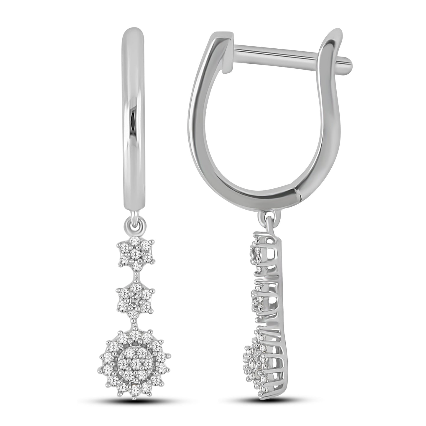 Diamantøredobber i hvitt gull, 0.25ct TW Si