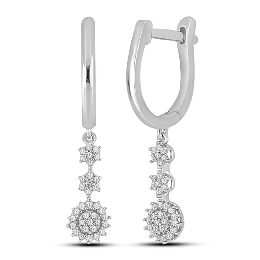Diamantøredobber i hvitt gull, 0.25ct TW Si