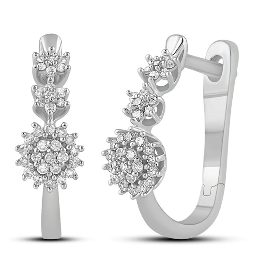 Diamantøredobber i hvitt gull, 0.25ct TW Si