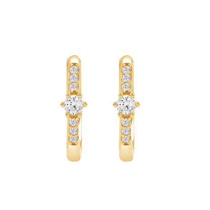 Diamantørepynt i Gult/Hvitt Gull, 0.20ct TWSi