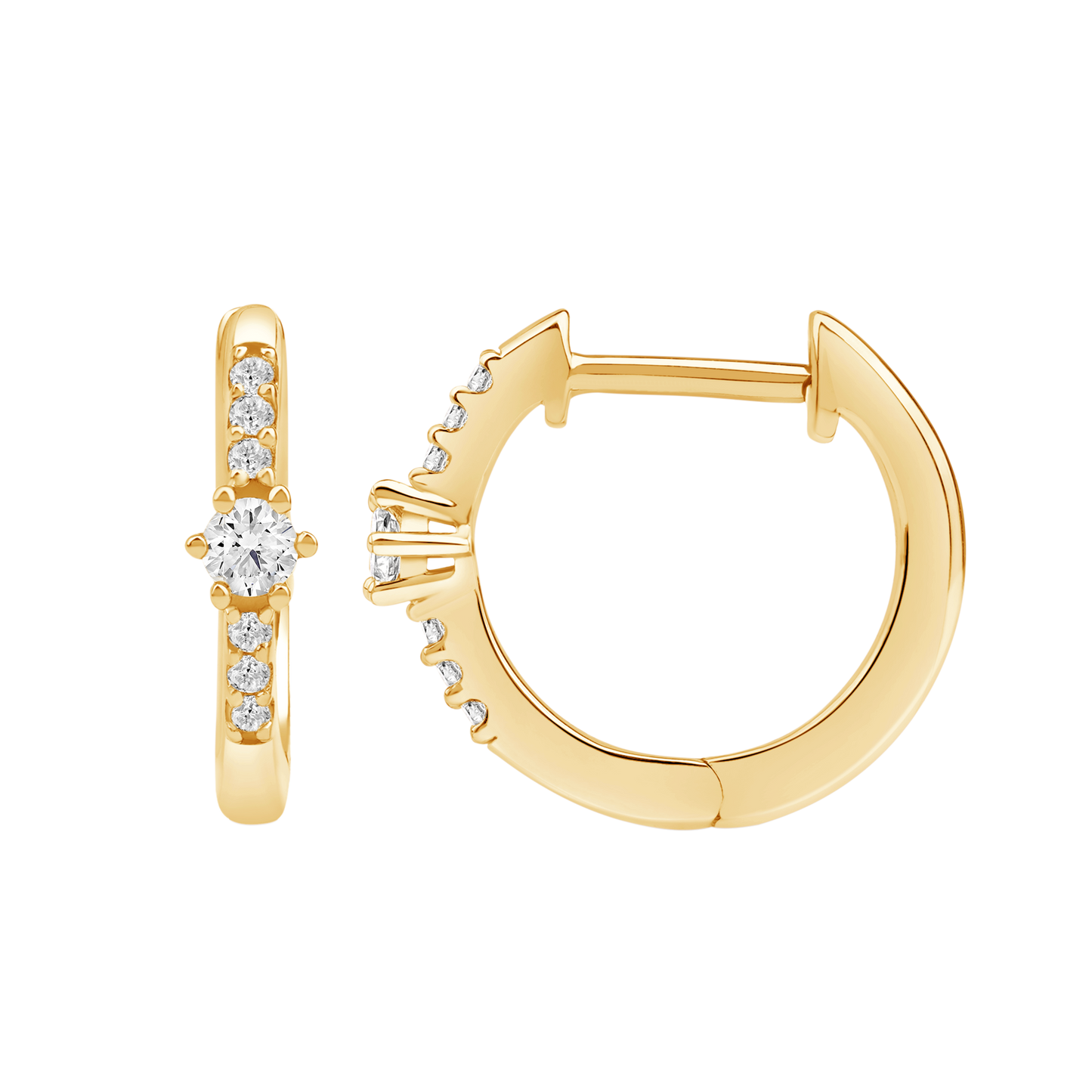 Diamantørepynt i Gult/Hvitt Gull, 0.20ct TWSi