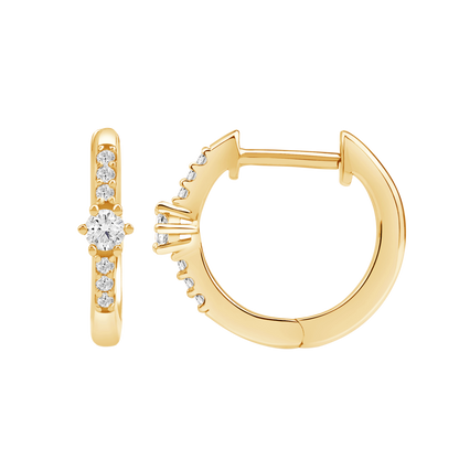 Diamantørepynt i Gult/Hvitt Gull, 0.20ct TWSi