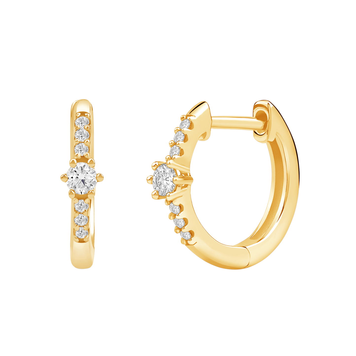 Diamantørepynt i Gult/Hvitt Gull, 0.20ct TWSi