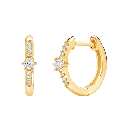 Diamantørepynt i Gult/Hvitt Gull, 0.20ct TWSi