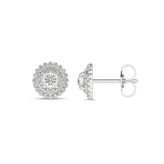 Rosett diamantørepynt i gult eller hvitt gull, 0.25ct TWSi
