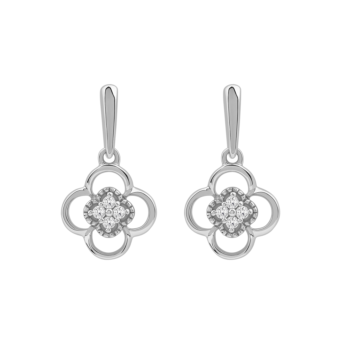 Diamanørepynt i Gult/Hvitt Gull, 0.06ct tw/si