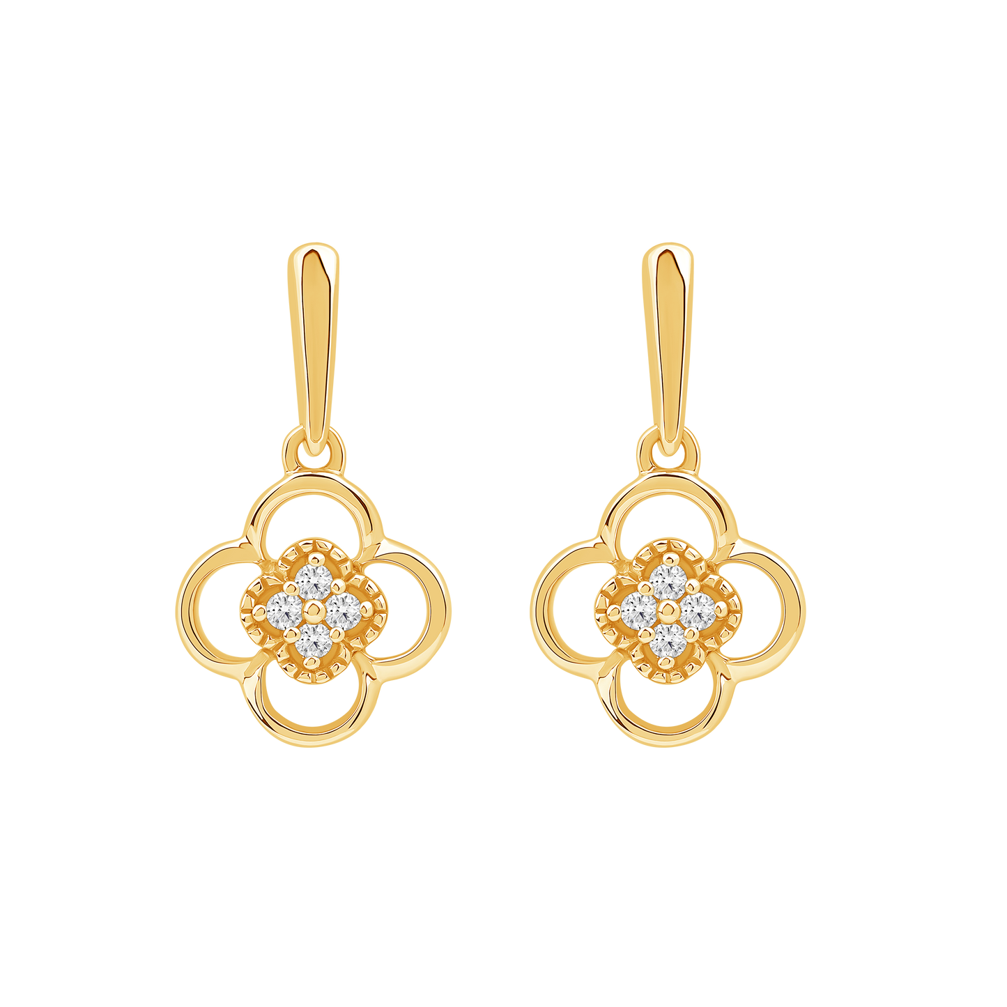 Diamanørepynt i Gult/Hvitt Gull, 0.06ct tw/si