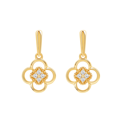 Diamanørepynt i Gult/Hvitt Gull, 0.06ct tw/si