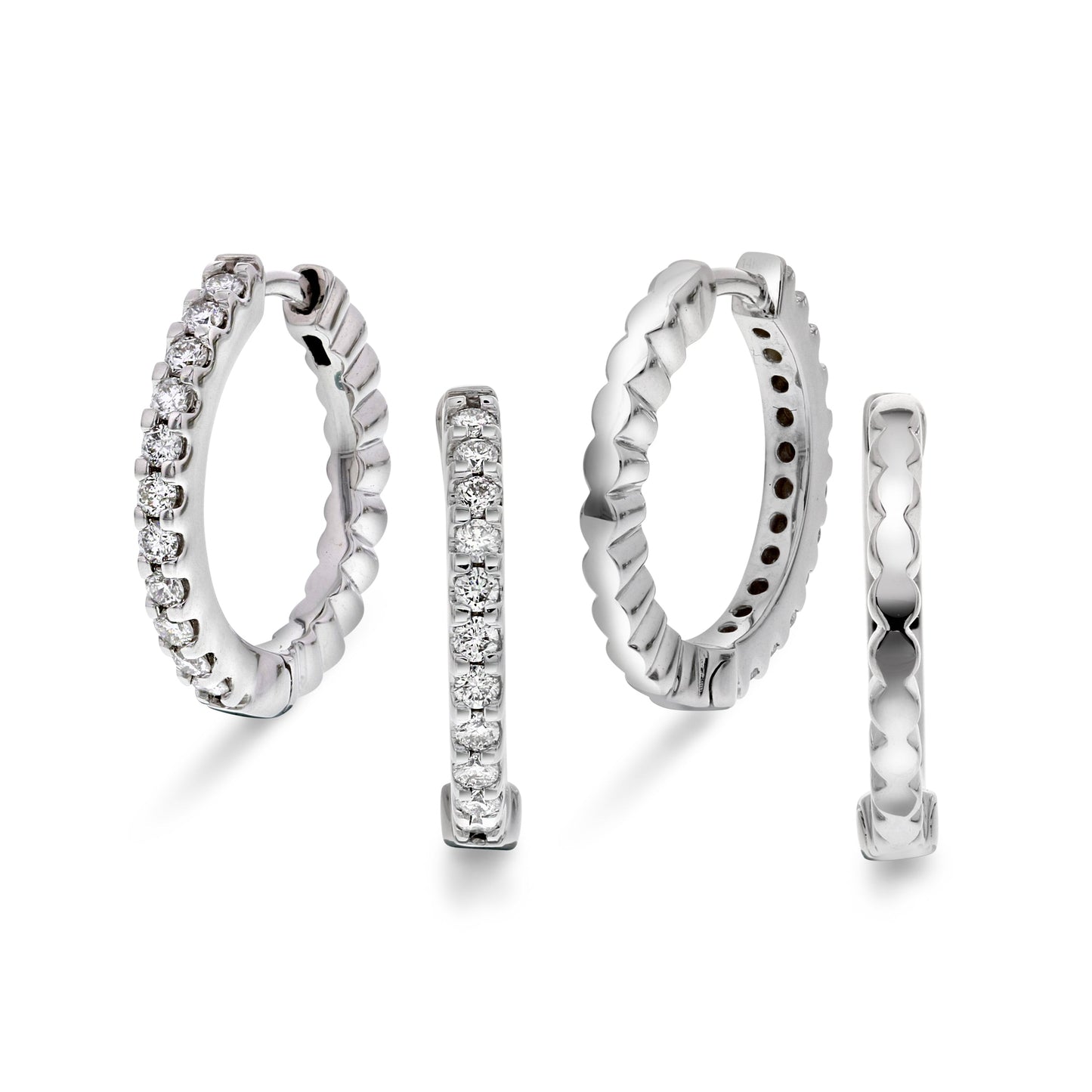 Diamantørepynt i Hvitt Gull (585), 0.37ct TW/SI Diamanter