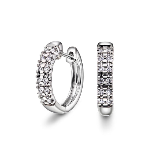 Diamantørering to rader i gult eller hvitt gull, 0.24ct TWSi