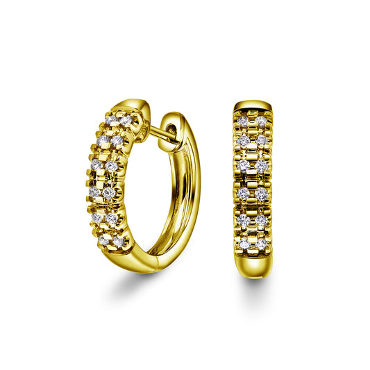 Diamantørering to rader i gult eller hvitt gull, 0.24ct TWSi