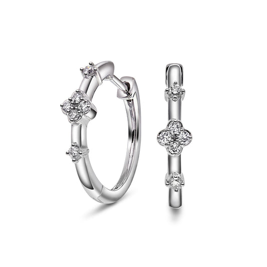 Diamantørepynt i gult eller hvitt gull, 0.20ct TWSi