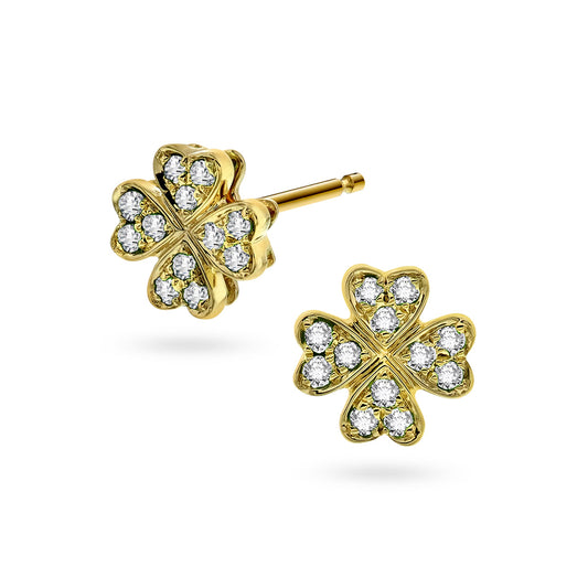 Diamanørepynt i gult eller hvitt gull, 0.12ct TWSi