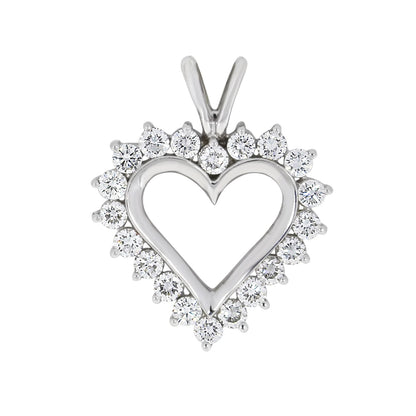 Halssmykke hjerte med diamanter i hvitt gull 0,25ct-1.50ct
