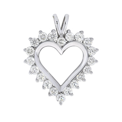 Halssmykke hjerte med diamanter i hvitt gull 0,25ct-1.50ct