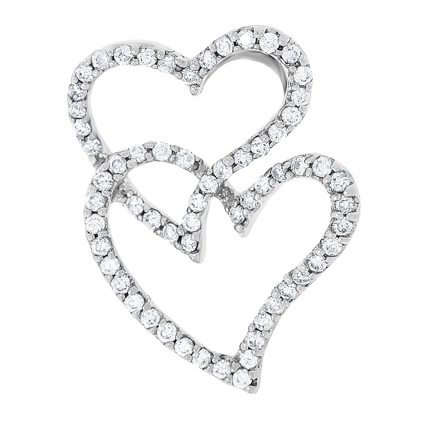 Hjerteanheng i 14kt Hvitt Gull,, 0.25ct TW/SI diamanter