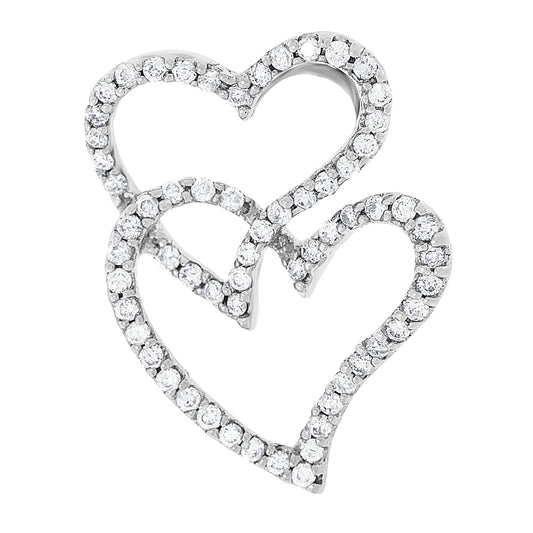 Hjerteanheng i 14kt Hvitt Gull,, 0.25ct TW/SI diamanter
