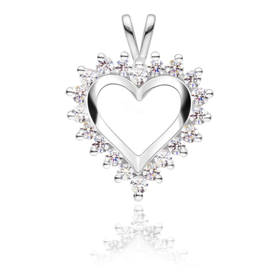 Hals smykke med diamanter i hvitt gull 0,25ct. Diamanthjerte fra Diamanthuset. Best på utvalg, best på pris.
