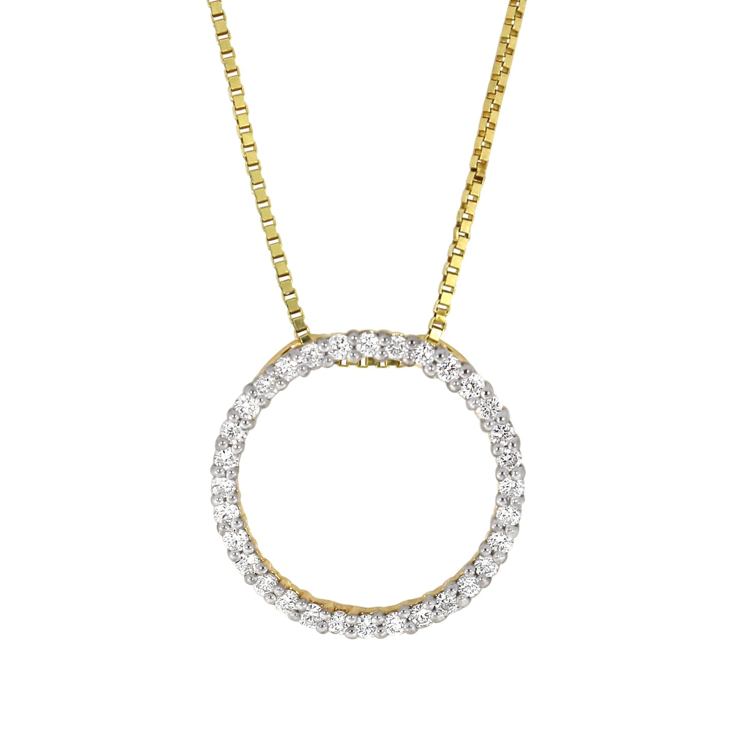 Diamantanheng i Hvitt/Gult Gull, 0,52ct TW/SI