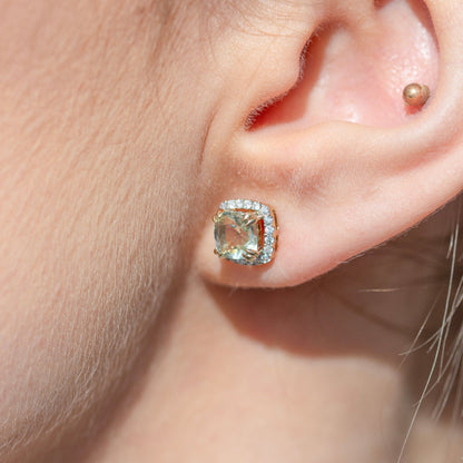 Bloom Diamantørepynt i Gult Gull - 0.30ct tw/si Diamanter - 2.10ct Grønn Ametyst  - 14kt Gull (585)