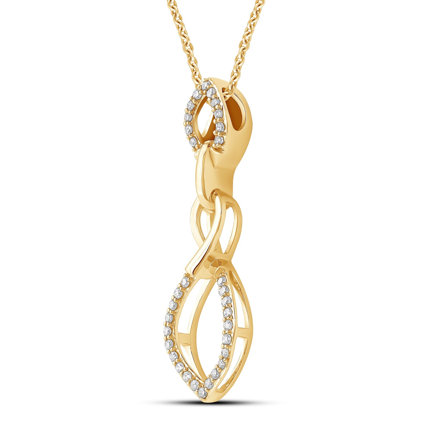 Diamantanheng i Hvitt/Gult Gull, 0,15ct TW/SI