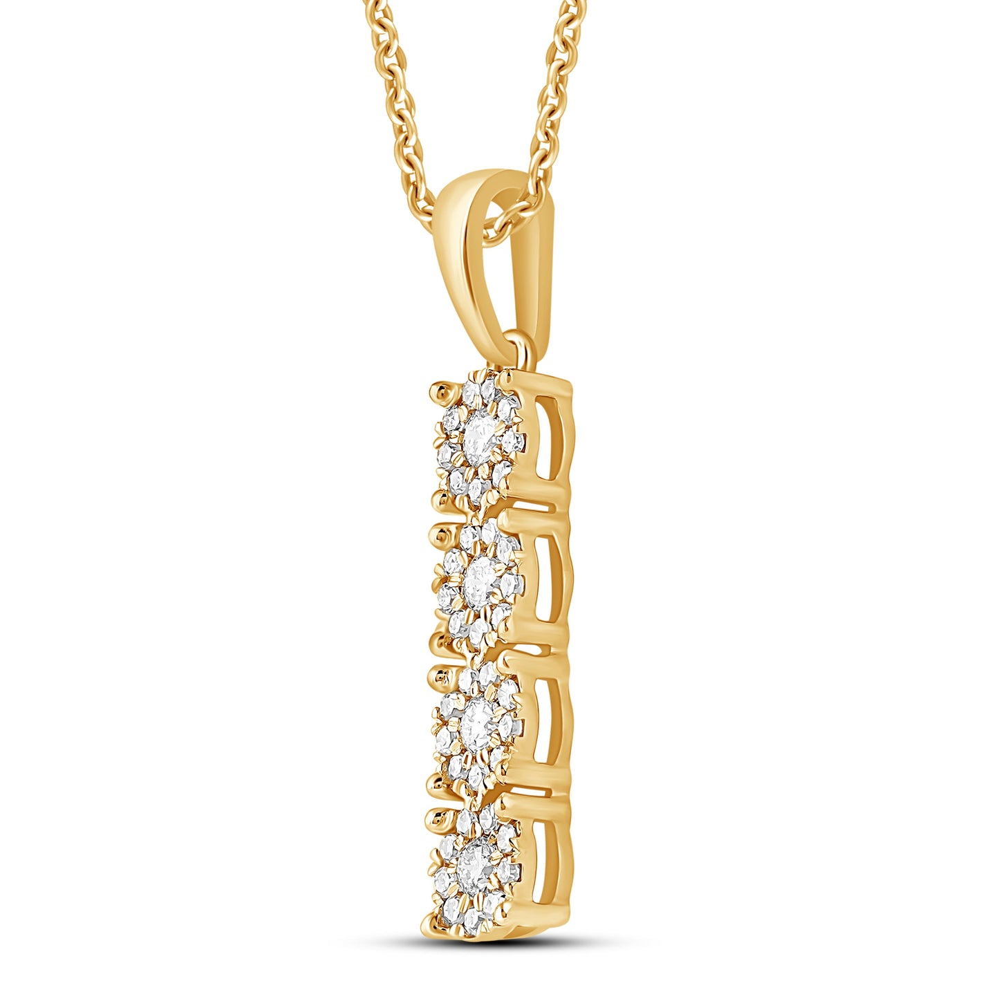 Diamantanheng i Hvitt/Gult Gull, 0,25ct TW/SI