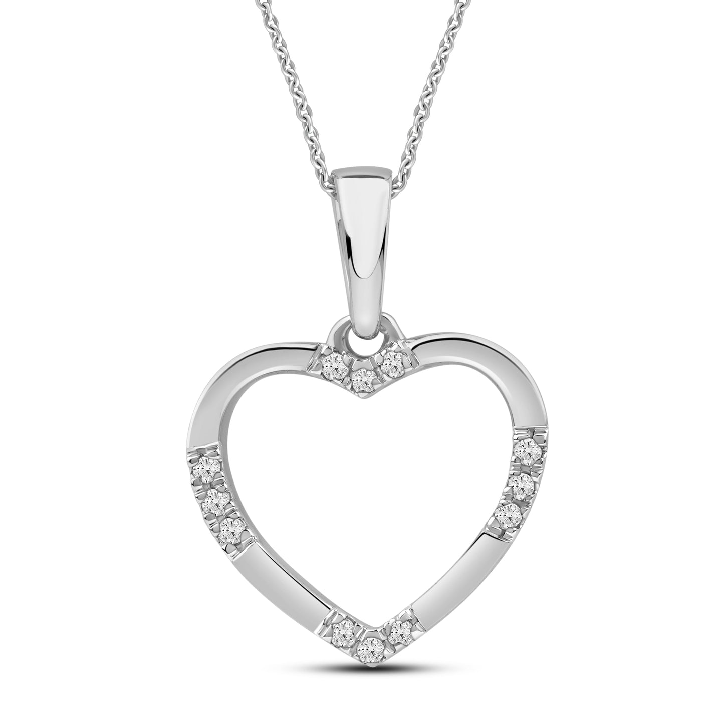 Diamantanheng med 14k gullkjede 0,03ct tw/si i hvitt gull