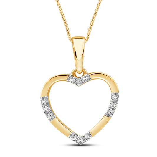 Diamantanheng med 14k gullkjede 0,03ct tw/si i gult gull