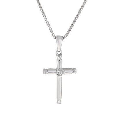 Korsanheng i 14kt Hvitt/Gult Gull,, 0.04ct TW/SI diamant