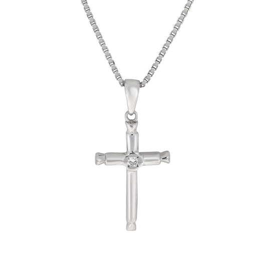 Korsanheng i 14kt Hvitt/Gult Gull,, 0.04ct TW/SI diamant