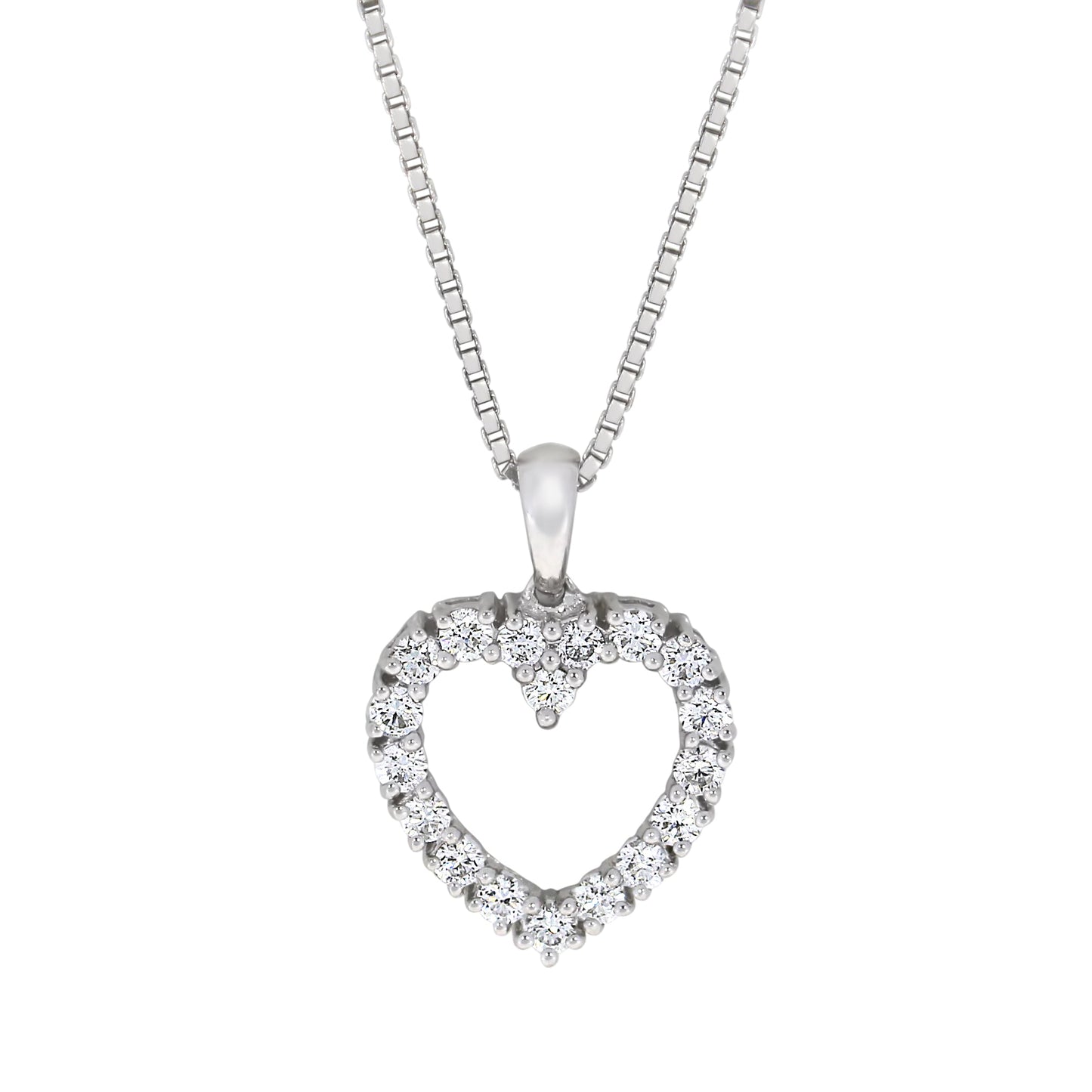 Hjerteanheng i 14kt Hvitt Gull,, 0.75ct TW/SI diamanter