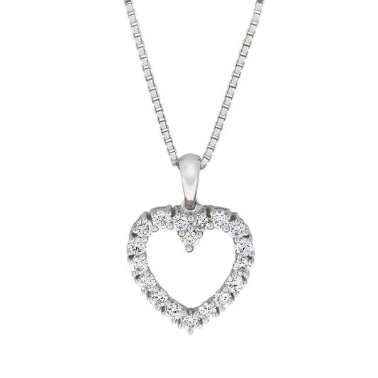 Hjerteanheng i 14kt Hvitt Gull,, 0.75ct TW/SI diamanter