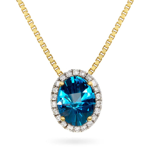 Diamantsmykke med 1,20ct Topas - Diamanthuset