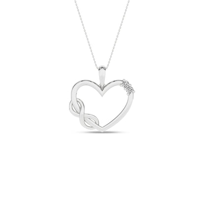 Hjerteanheng i 14kt Gult/Hvitt Gull,, 0.05ct TW/SI diamanter